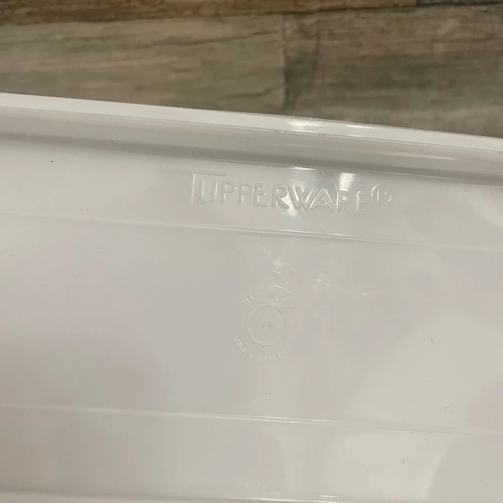 Vintage Tupperware Sheer White cheese Keeper Container with Lid 616-4